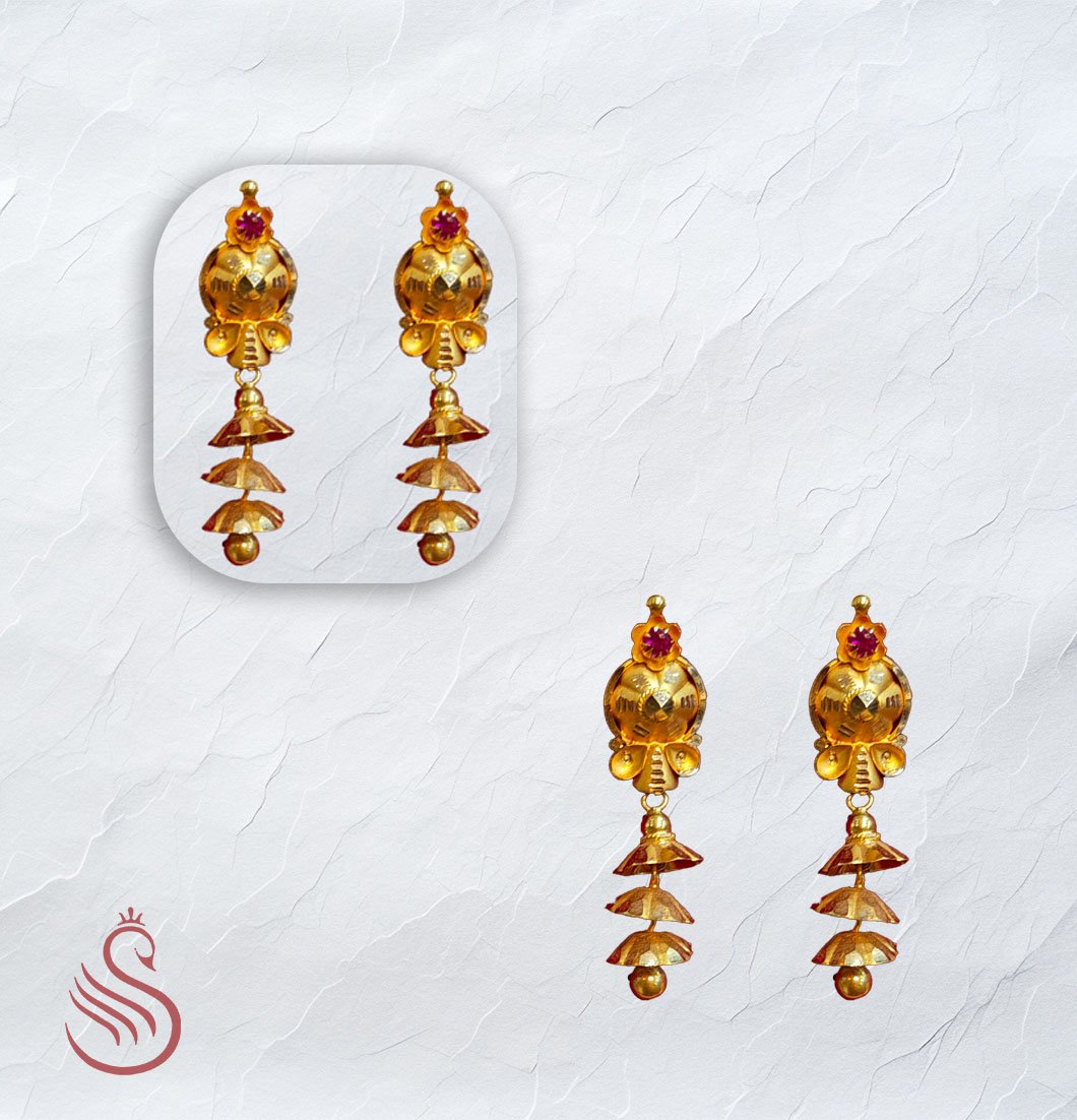 Gold Earrings Jhumkas - 3.040 Gm